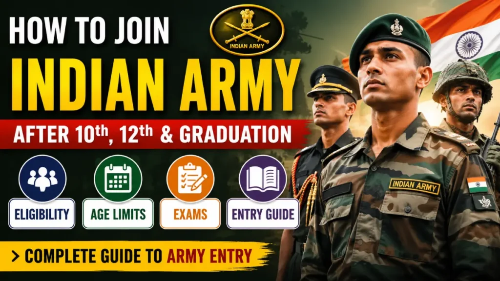 How to Join the Indian Army After 10th, 12th, and Graduation Complete Eligibility, Age Limits, Exams & Entry Guide
