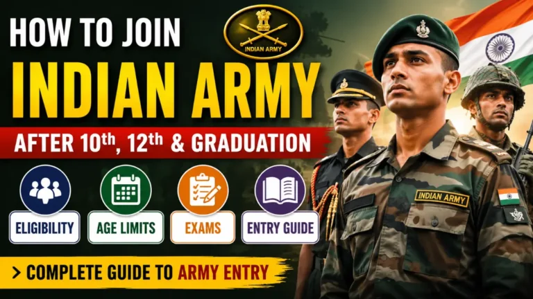 How to Join the Indian Army After 10th, 12th, and Graduation Complete Eligibility, Age Limits, Exams & Entry Guide